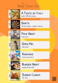 Summer Event Calendar by Week A5 template