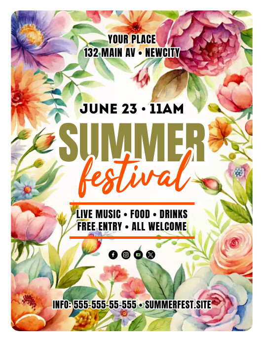 Summer Small Events Summer Event Flyer Template | PosterMyWall