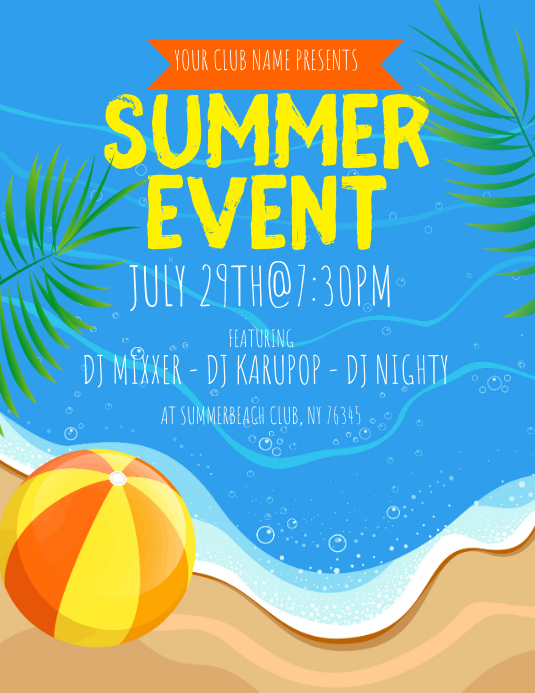 Summer Event Flyer Volantino (US Letter) template