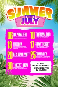 Summer Event July Schedule Poster template