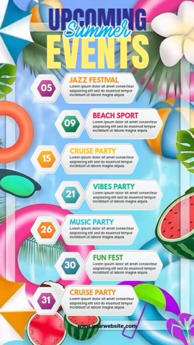 Summer Event Schedule Template | PosterMyWall