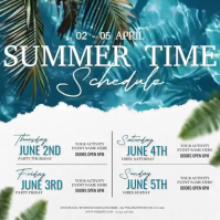 Summer Event Schedule Square Video 方形(1:1) template