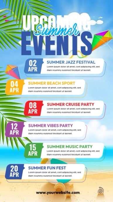 Summer Event Schedule Template Instagram Reel