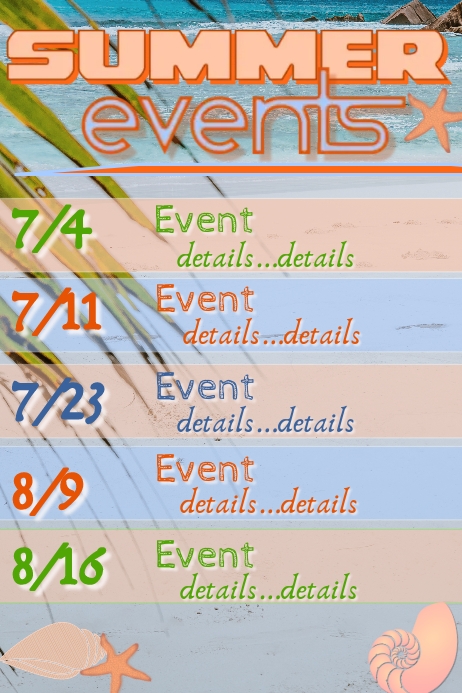 Summer Events Example Summer Events Template | PosterMyWall