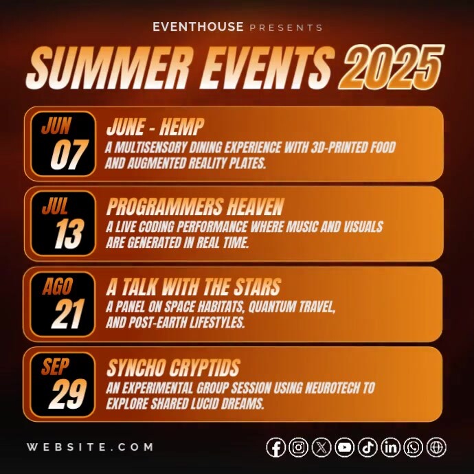 Summer Events Schedule – Square Instagram Video Template Iphosti le-Instagram