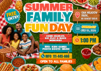 Summer Family Fun Day Event A4 template