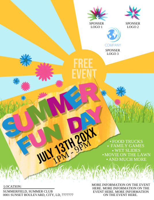 Summer Family Fun Day Event Flyer Template PosterMyWall