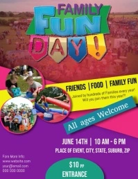 Summer Family Fun Day Video Flyer Template Volante (Carta US)