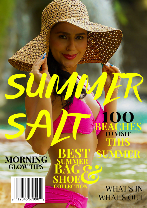 Summer Fashion Book Cover Printable A6 template