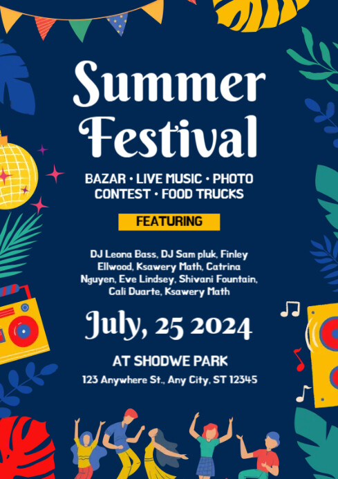 Event Advert Examples Summer Festival Party Ads Template | PosterMyWall