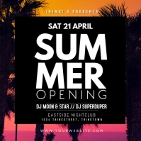 Summer Festival Party Event Beach sunset Ad Quadrat (1:1) template