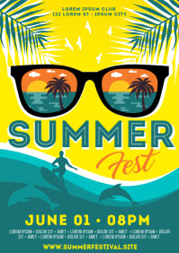 SUMMER FESTIVAL POSTER A4 template