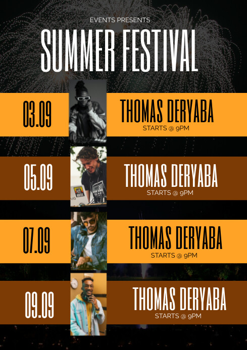 summer festival upcoming events Template | PosterMyWall