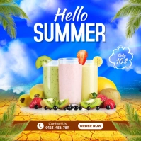 Summer Flavor Juice Ads โพสต์บน Instagram template