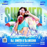 Summer flyer Message Instagram template