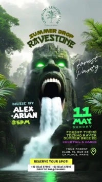 Summer Forest Rave Party Display Template Instagram Story