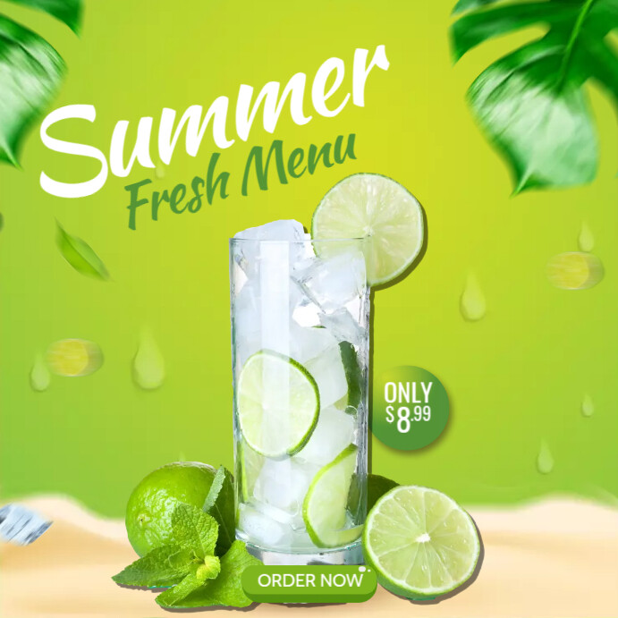 Summer Fresh Menu templaat | PosterMyWall