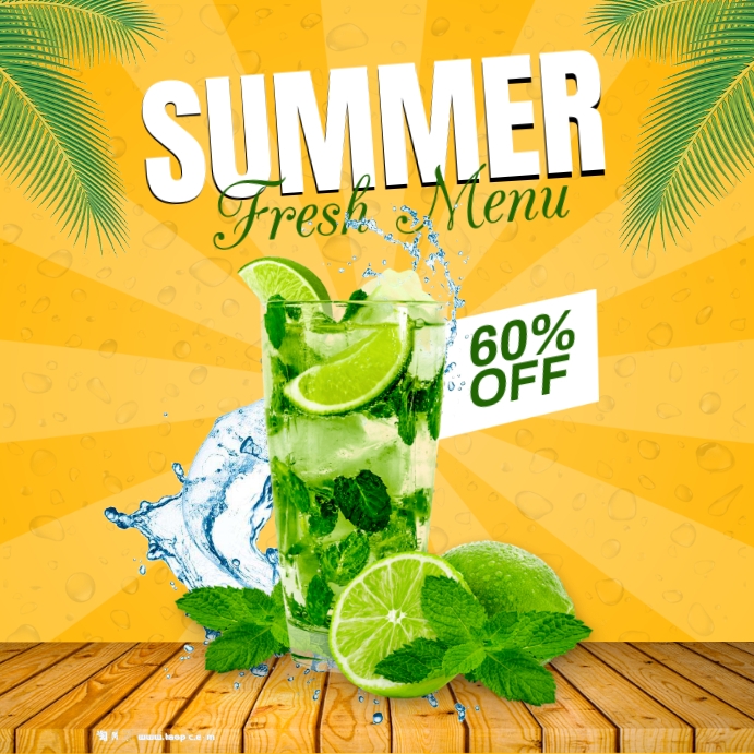 Summer Fresh Menu Template | PosterMyWall