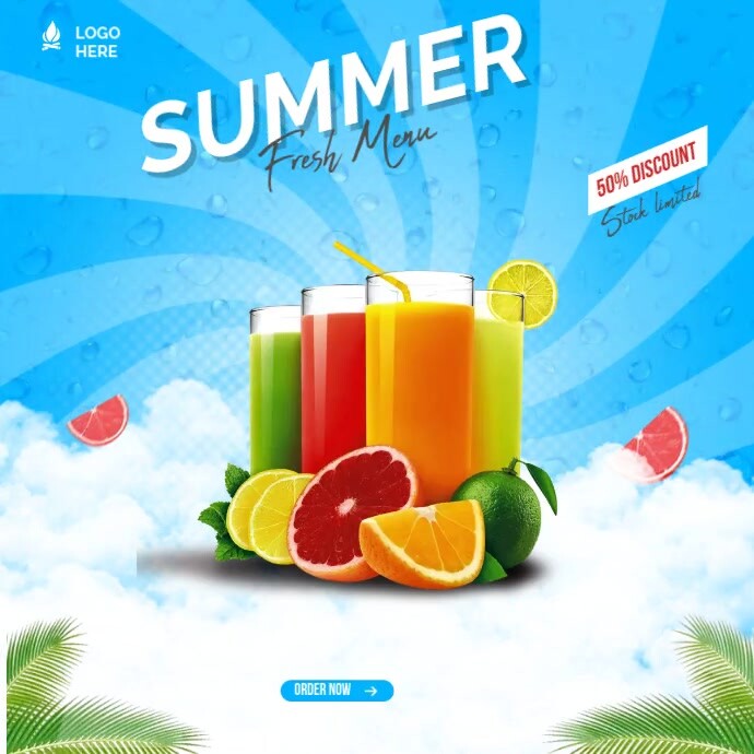 Summer Fresh Menu Template | PosterMyWall