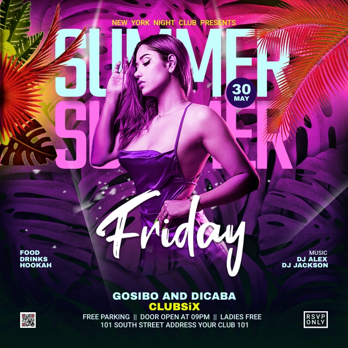 Copy of summer friday party flyer PosterMyWall