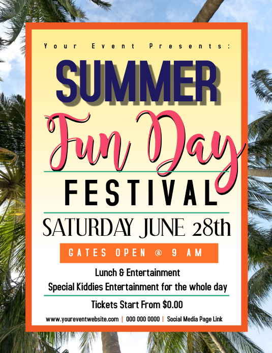 Fun Week Flyer Summer fun day Flyer Template | PosterMyWall