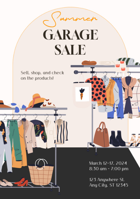 Summer Garage Product Sale Template A4