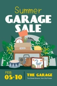 Summer Garage Sale Video Ads Poster template