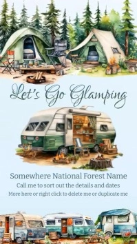 Summer Glamping Invitation Instagram Story template