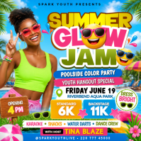 Summer Glow Jam Youth Party Publicación de Instagram template