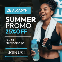 Summer Gym Promo Instagram Post Template – Fitness Membership 25% Off