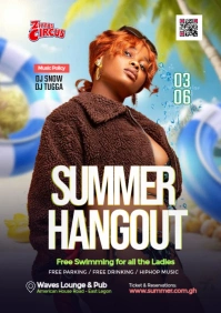 Summer Hangout Party Design Template A4