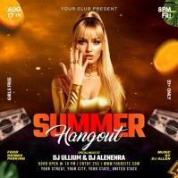 summer hangout party video ads flyer poster Instagram 帖子 template