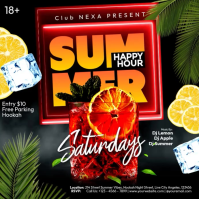 Summer Happy Hour Night Party Saturdays Instagram-bericht template