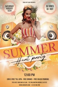 SUMMER HEAT WAVE PARTY EVENT DESIGN TEMPLATE Cartaz