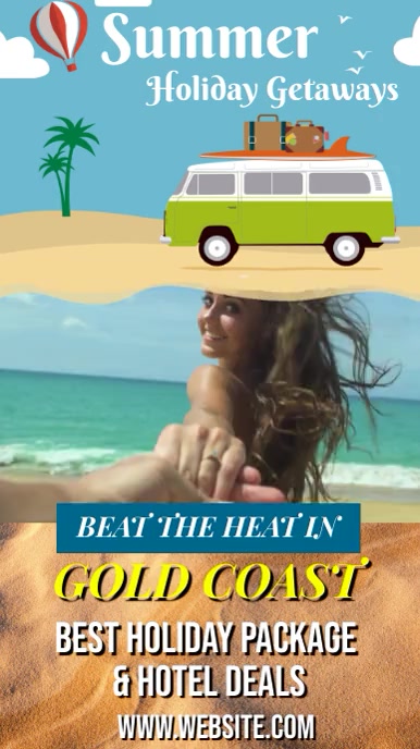 Summer holiday & travel offer Ekran reklamowy (9:16) template