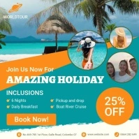 Summer holiday plan advertisement Publicação no Instagram template