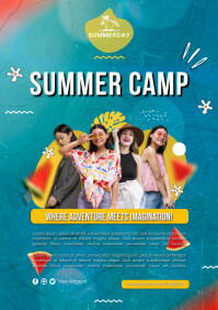 Summer holiday poster template A4