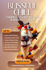 Summer ice cream Плакат template