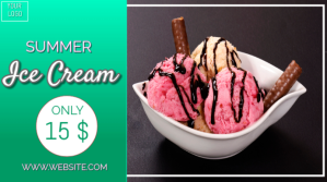 Black Summer Ice Cream Miniatura di YouTube Template