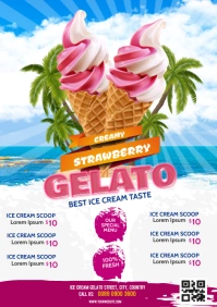 summer ice cream A4 template