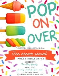 Summer ice cream party event design template Volante (Carta US)