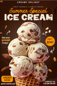 Bruin Ice Cream Promotion Poster Template