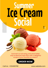 Summer ice cream social desgn A1 template