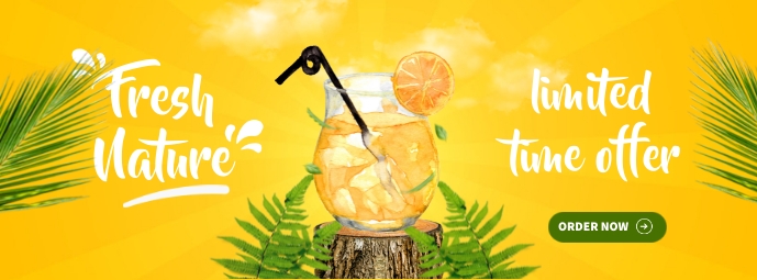 Summer Juice Ad Template Фотография обложки профиля Facebook