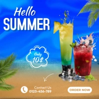 Summer Juice Ads Сообщение Instagram template
