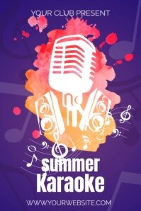 summer karaoke Poster template