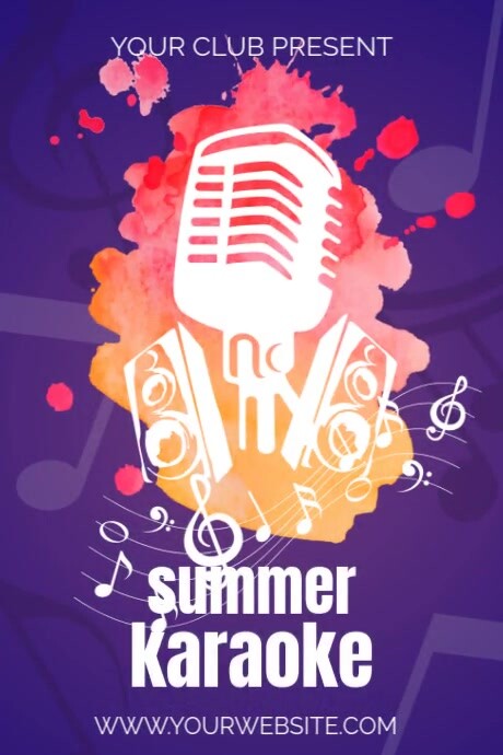 summer karaoke Cartaz template