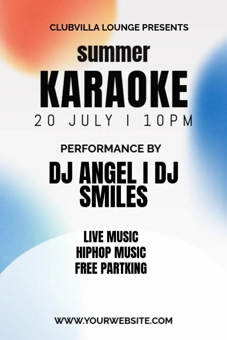 SUMMER KARAOKE Plakkaat template
