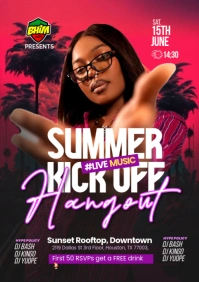 Summer Kick Off Party Hangout A4 template