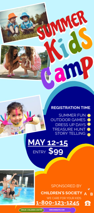 Camp Rack Card Summer Kids Camp | PosterMyWall